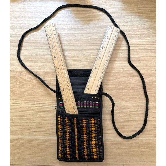 African Inspired Crossbody Bag Tribal Pattern - Flap and Zipper Pocket- Handmade - Picture 7 of 12